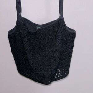 Black crochet tank top